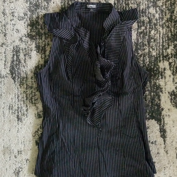 Express Tops - EUC Express pinstripe ruffle blouse